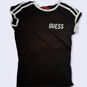 GUESS Black Tee with White Accents
